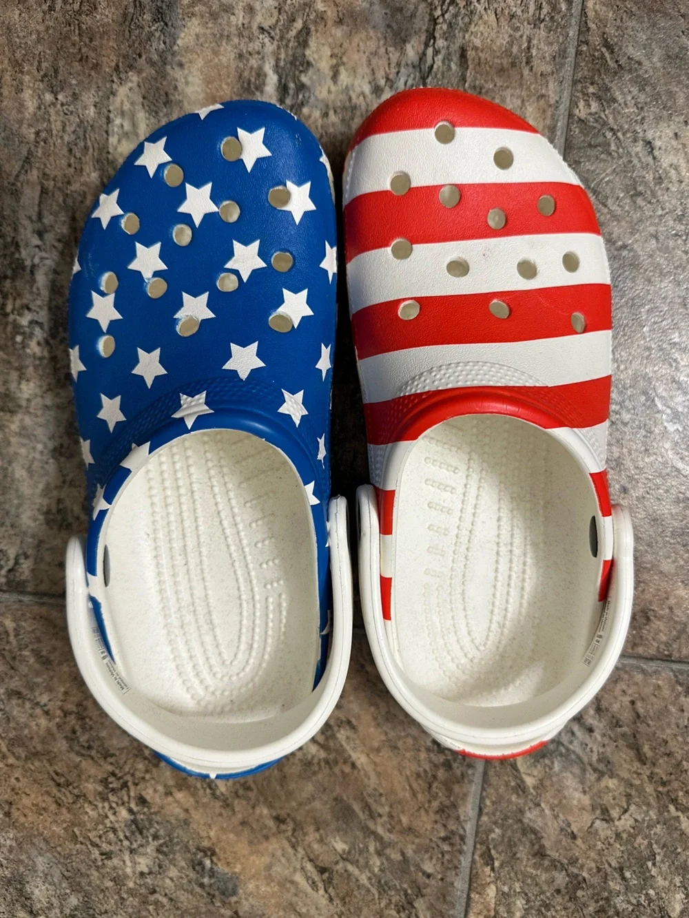 CROCS Classic Clog - Red, White & Blue Flag Design